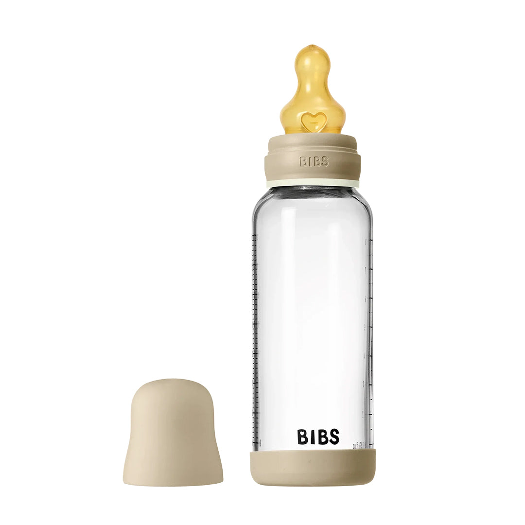 BIBS Medium Flow Baby Bottle Round Latex - 270ml - Vanilla Glow