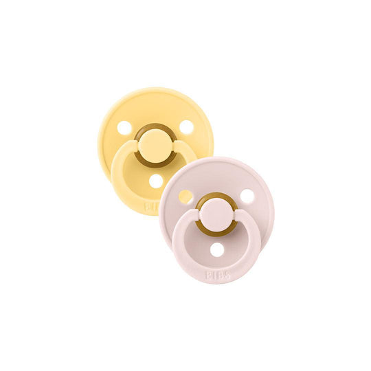 BIBS Pacifier Colour 2 Pack - Pale Butter/Petal-Pacifiers-Pale Butter/Petal-1 | Natural Baby Shower