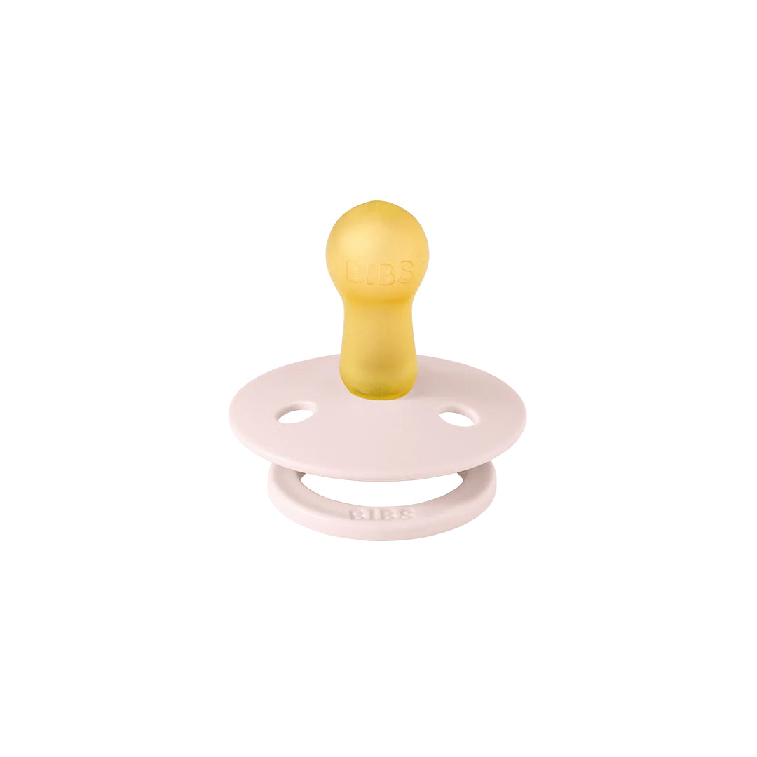 BIBS Colour Pacifier Round Latex & Pacifier Case Mini - Petal/Baby Pink