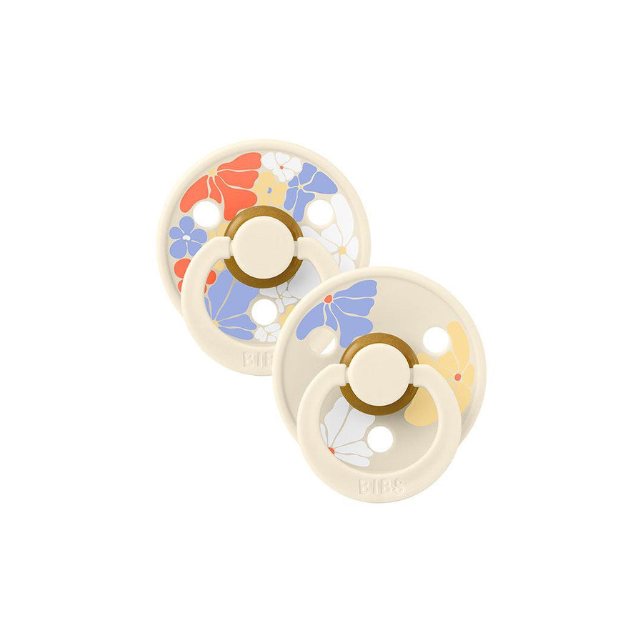 BIBS Studio Latex Pacifier - 2 Pack - Ivory Mix - Morning Bloom-Pacifiers- | Natural Baby Shower