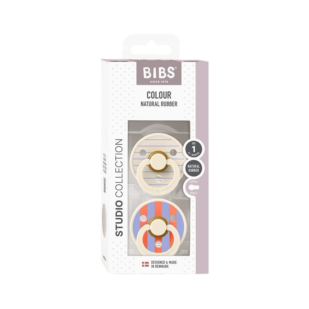 BIBS Studio Latex Pacifier - 2 Pack  - Ivory Hush Mix - Pin