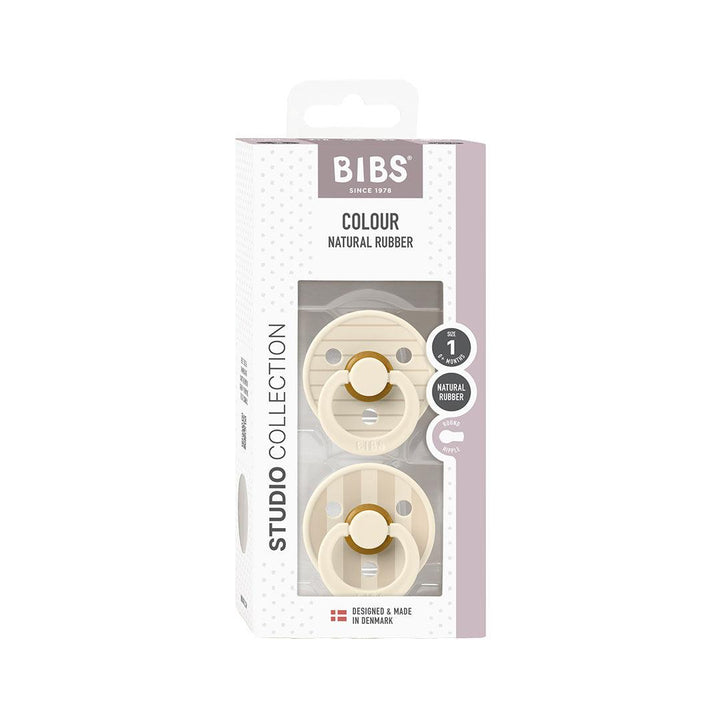 BIBS Studio Latex Pacifier - 2 Pack - Ivory Vanilla Mix - Pin-Pacifiers- | Natural Baby Shower