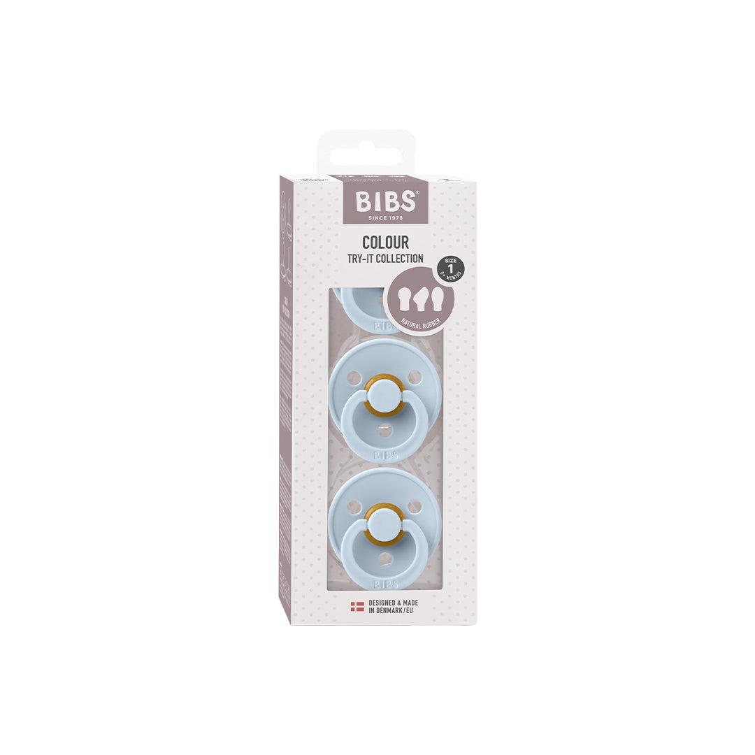 BIBS Try-It Colour Pacifiers - 3 Pack - Baby Blue-Pacifiers-Baby Blue- | Natural Baby Shower