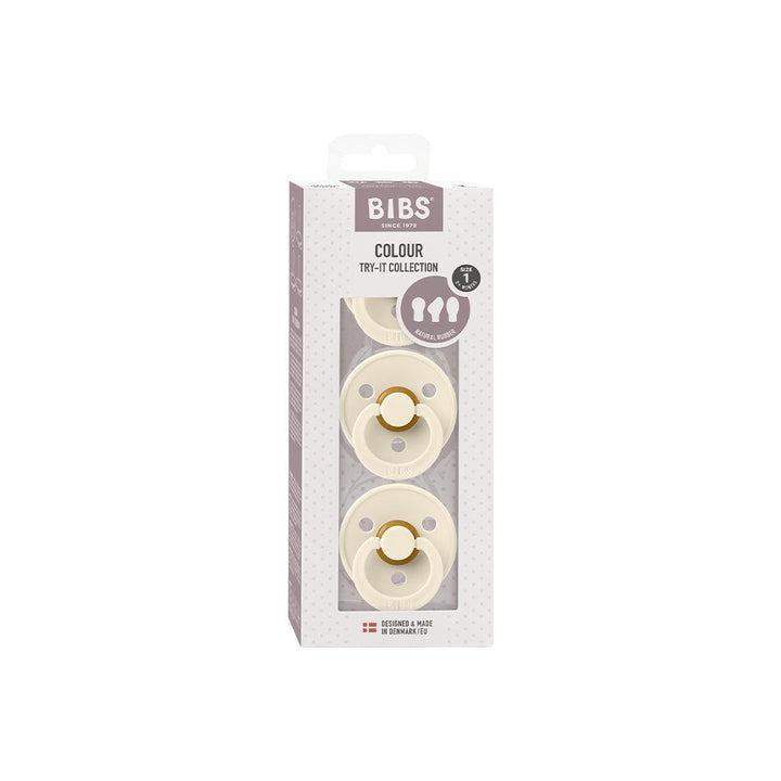 BIBS Try-It Colour Pacifiers - 3 Pack - Ivory-Pacifiers-Ivory- | Natural Baby Shower