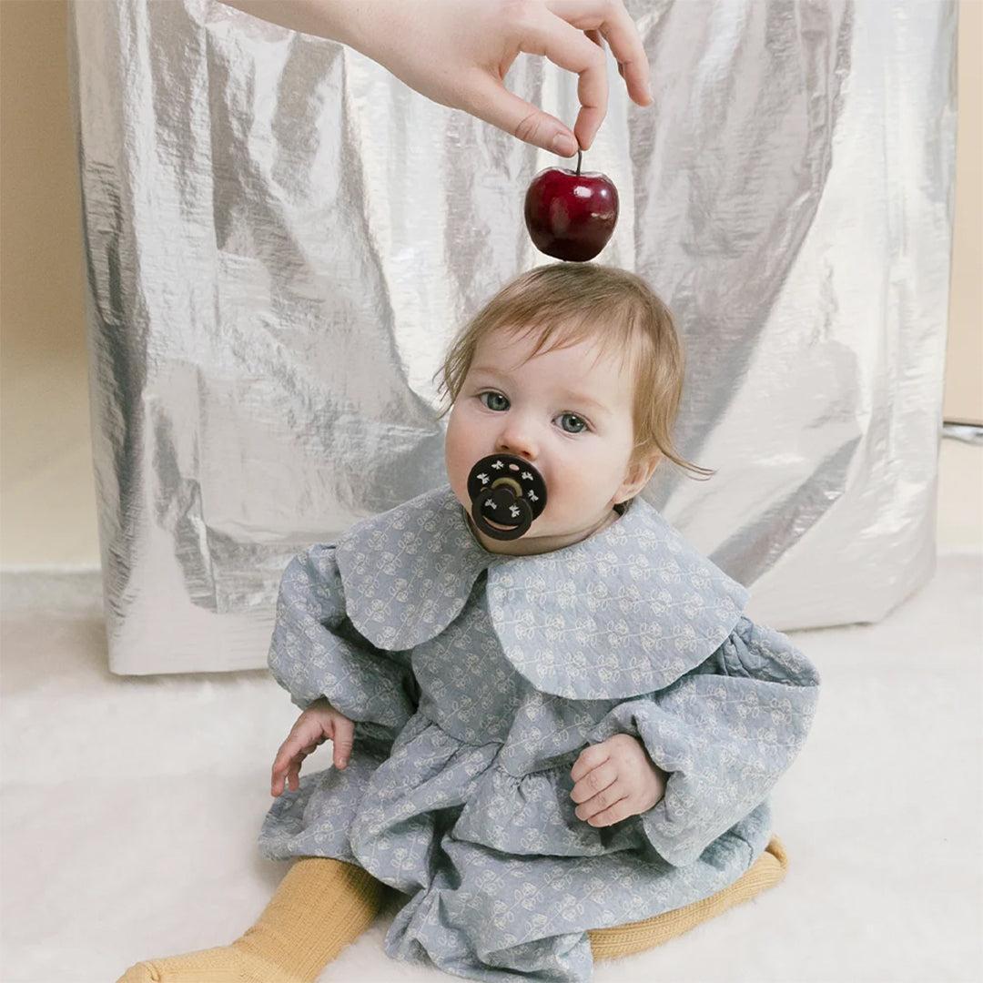 BIBS World Latex Pacifier Colour Holiday Bow 2 Pack - Ivory/Plum-Pacifiers-Ivory/Plum-Size 1 | Natural Baby Shower