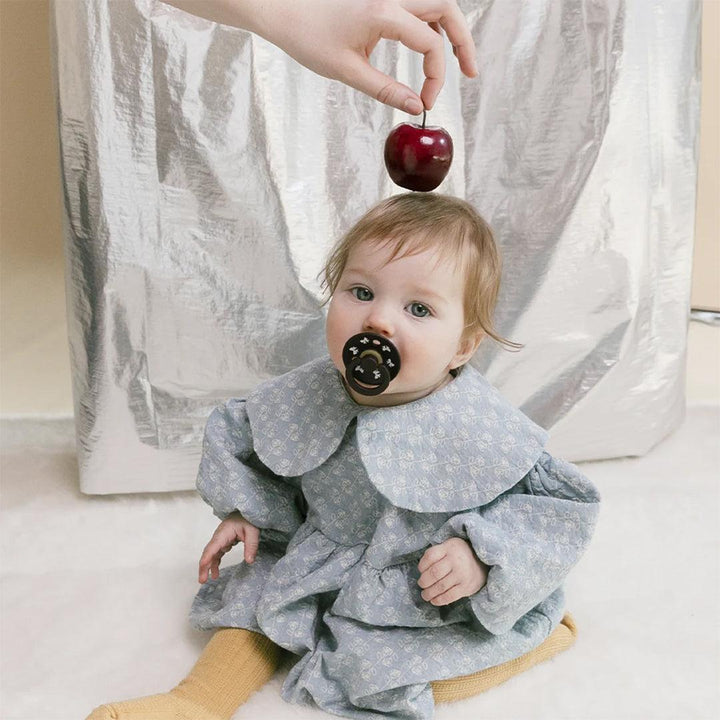 BIBS World Latex Pacifier Colour Holiday Bow 2 Pack - Ivory/Plum-Pacifiers-Ivory/Plum-Size 1 | Natural Baby Shower