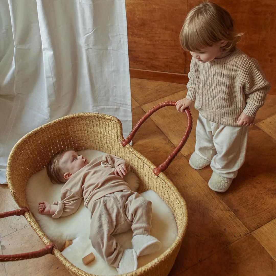 Binibamba Sheepskin Snuggler - Chalk-Seat Liners-Chalk-One Size | Natural Baby Shower