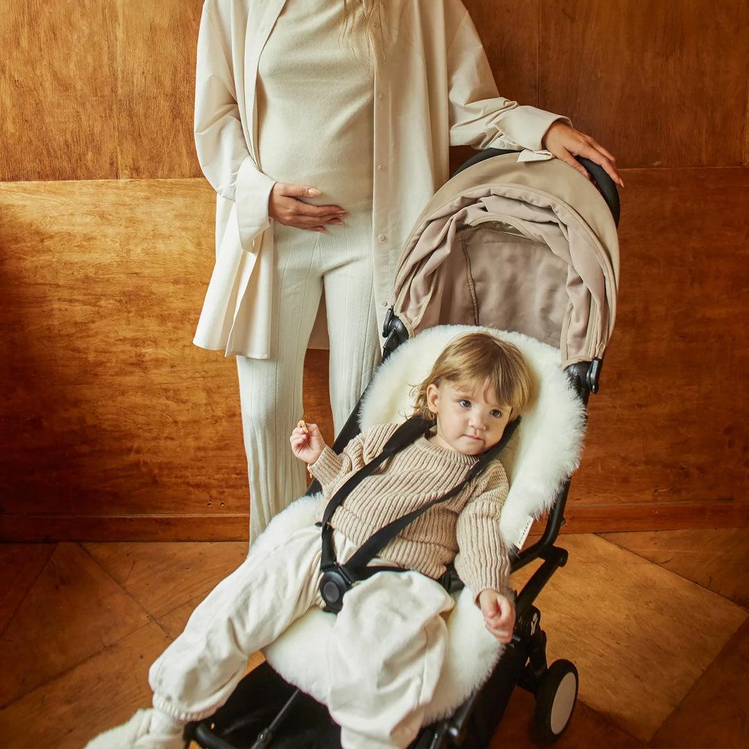 Binibamba Sheepskin Snuggler - Chalk-Seat Liners-Chalk-One Size | Natural Baby Shower