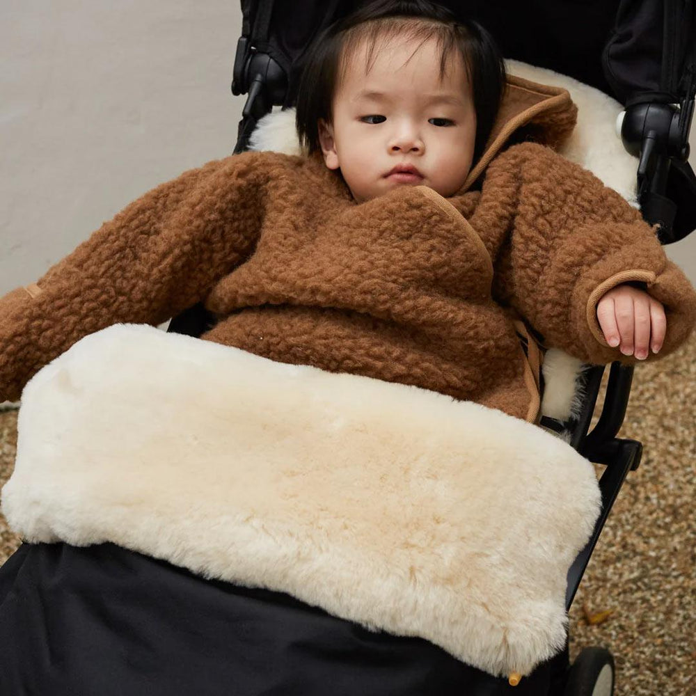 BINIBAMBA Merino Sheepskin Puffmuff - Milk-Footmuffs- | Natural Baby Shower