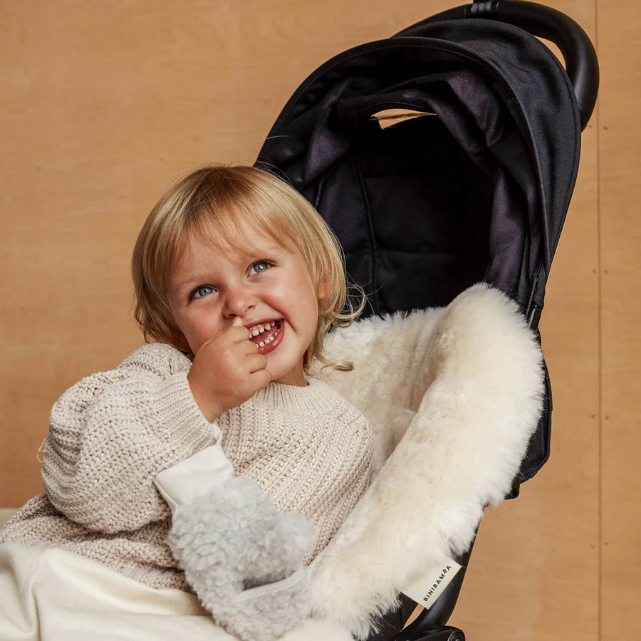 Buggy Snuggler | Binibamba Sheepskin Snuggler | Natural Baby Shower