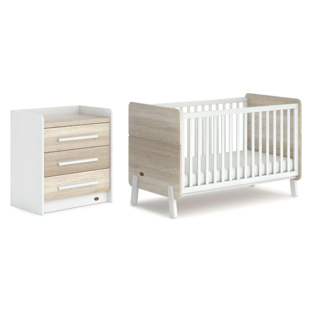 boori-natty-cot-bed-and-chest-white-oak | Natural Baby Shower