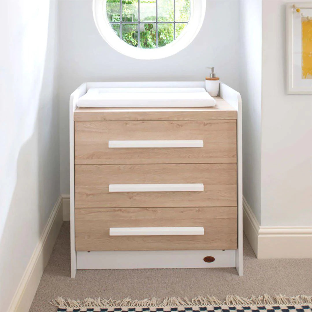 boori-neat-3-drawer-chest-white-oak-lifestyle | Natural Baby Shower