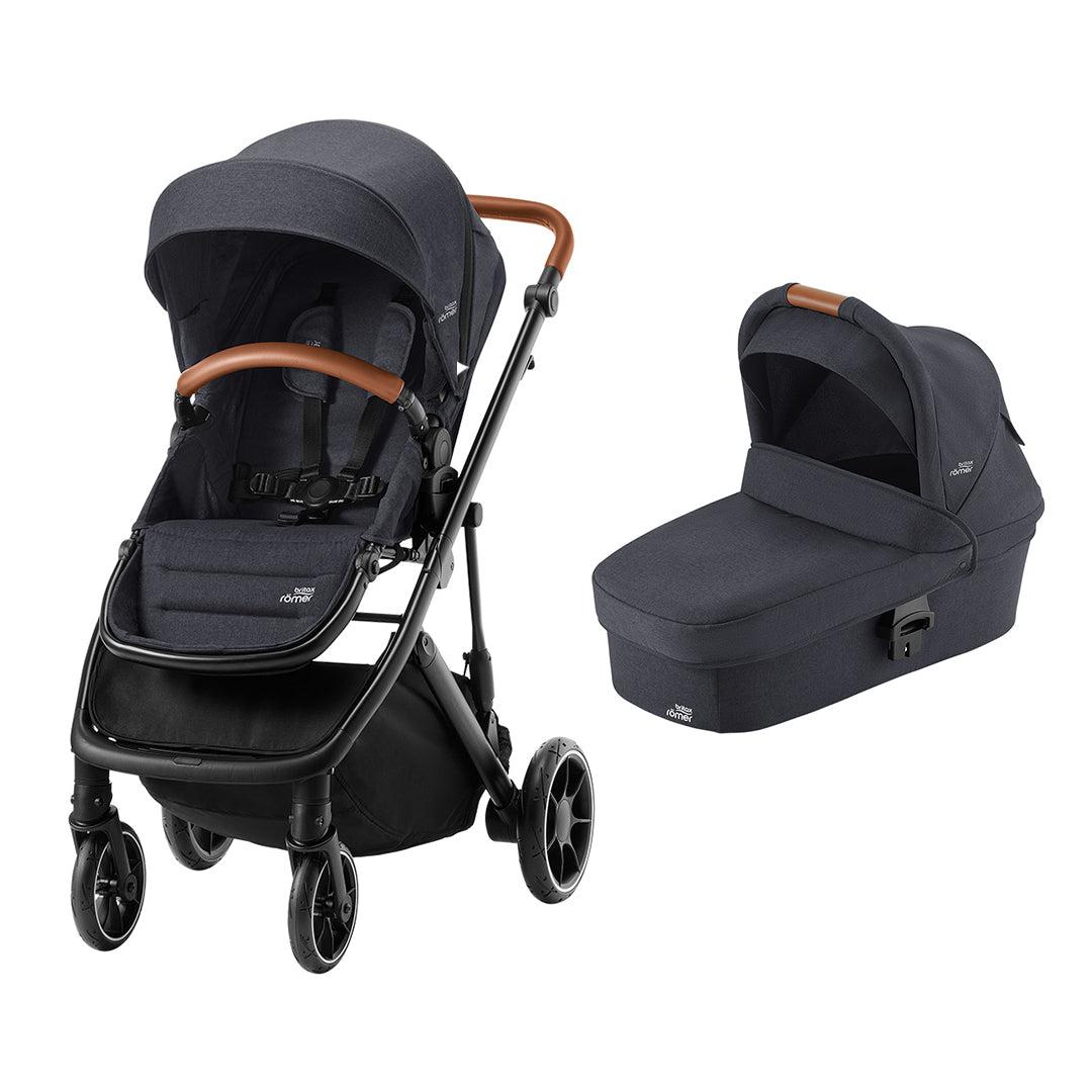 Britax Romer Strider M Pushchair - Black Shadow-Strollers-Black Shadow-With Carrycot | Natural Baby Shower