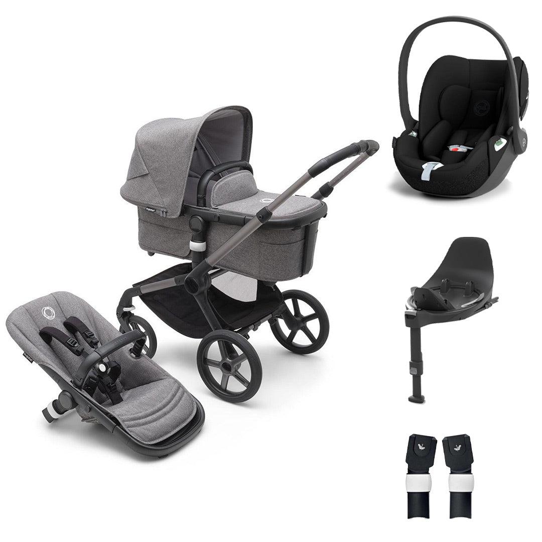 Bugaboo Fox 5 Complete Pushchair + Cloud T Travel System - Grey Melange-Travel Systems-Base T- | Natural Baby Shower