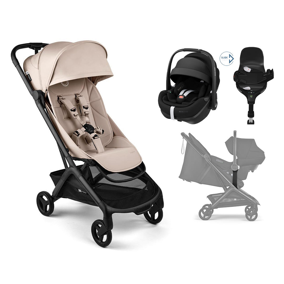 Bugaboo Butterfly 2 | Maxi Cosi Travel System-Travel Systems-Desert Taupe-Pebble 360 Pro 2 | Natural Baby Shower