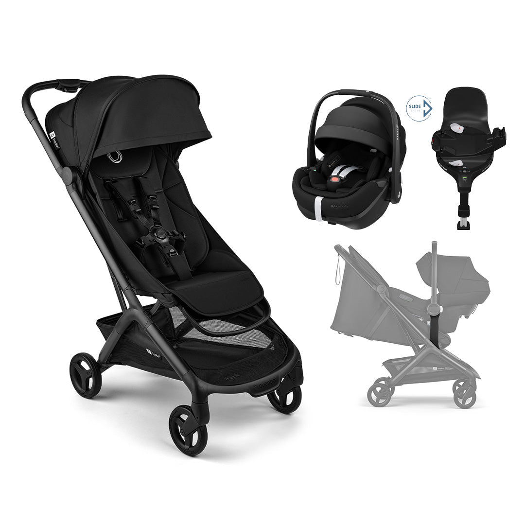 Bugaboo Butterfly 2 | Maxi Cosi Travel System-Travel Systems-Heritage Black-Pebble 360 Pro 2 | Natural Baby Shower
