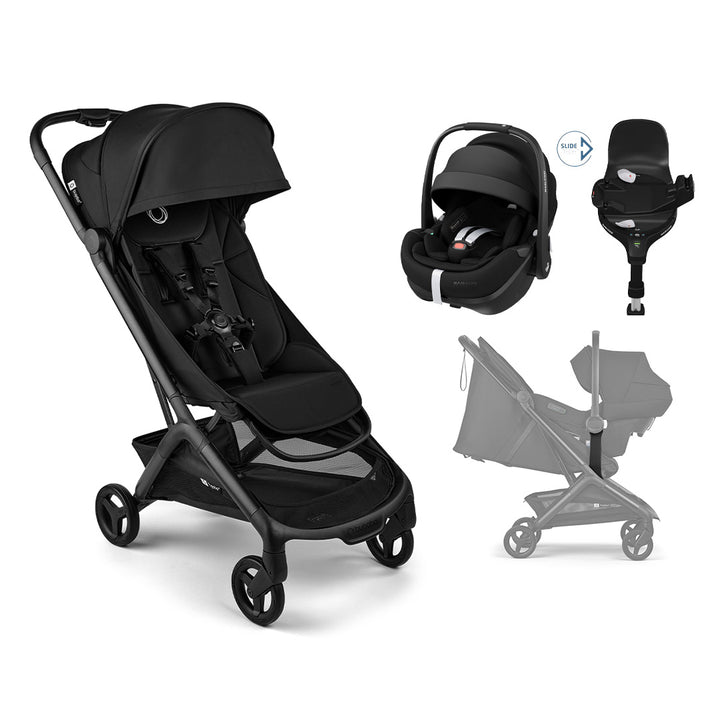 Bugaboo Butterfly 2 | Maxi Cosi Travel System-Travel Systems-Heritage Black-Pebble 360 Pro 2 | Natural Baby Shower