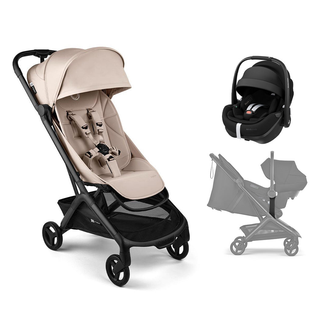 Bugaboo Butterfly 2 | Maxi Cosi Travel System-Travel Systems-Desert Taupe-Pebble 360 Pro 2 | Natural Baby Shower