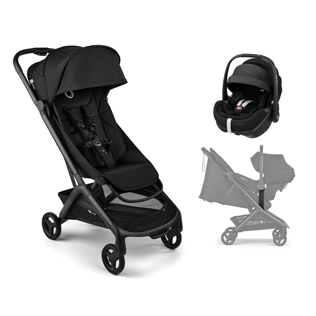 Bugaboo Butterfly 2 | Maxi Cosi Travel System-Travel Systems-Heritage Black-Pebble 360 Pro 2 | Natural Baby Shower
