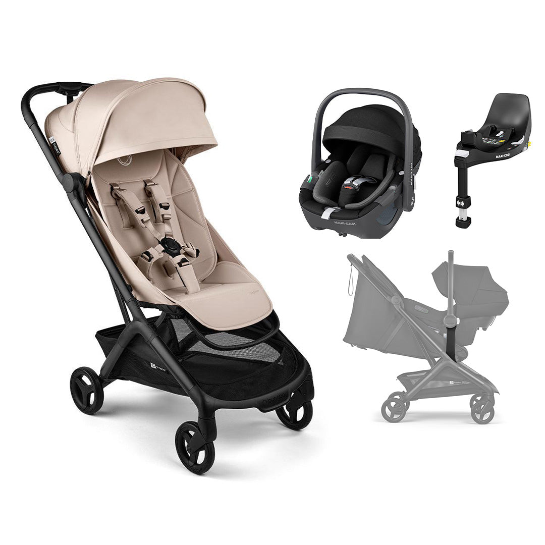 Bugaboo Butterfly 2 | Maxi Cosi Travel System-Travel Systems-Desert Taupe-Pebble 360 | Natural Baby Shower