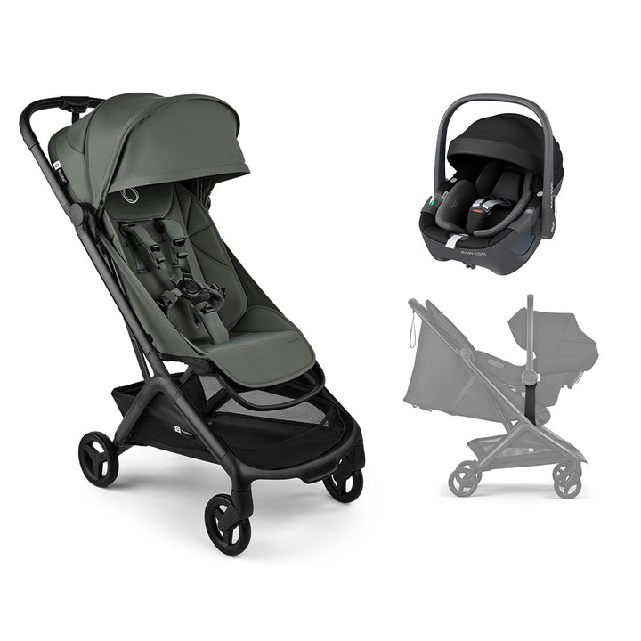 Bugaboo Butterfly 2 | Maxi Cosi Travel System-Travel Systems-Forest Green-Pebble 360 | Natural Baby Shower