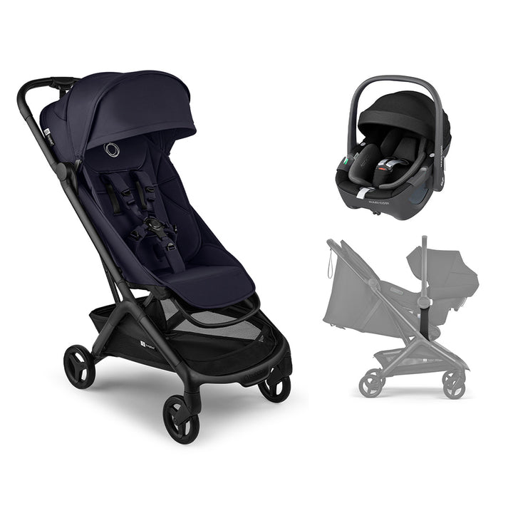 Bugaboo Butterfly 2 | Maxi Cosi Travel System-Travel Systems-Deep Indigo-Pebble 360 | Natural Baby Shower