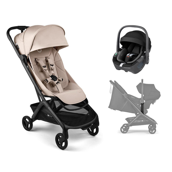 Bugaboo Butterfly 2 | Maxi Cosi Travel System-Travel Systems-Desert Taupe-Pebble 360 | Natural Baby Shower