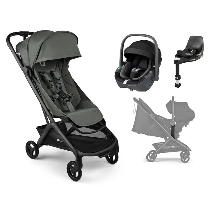 Bugaboo Butterfly 2 | Maxi Cosi Travel System-Travel Systems-Forest Green-Pebble 360 | Natural Baby Shower