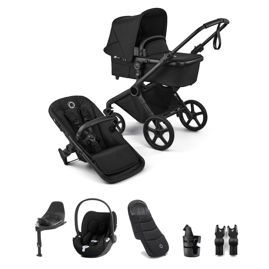 Bugaboo Cub + Cloud T Ultimate Newborn Bundle-Travel Systems-Heritage Black- | Natural Baby Shower