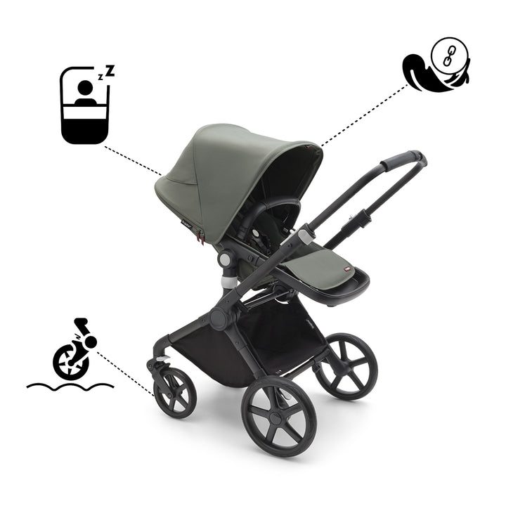 Bugaboo Fox Cub Complete Pushchair + Cloud G Travel System - Forest Green-Travel Systems-Forest Green-No Base | Natural Baby Shower