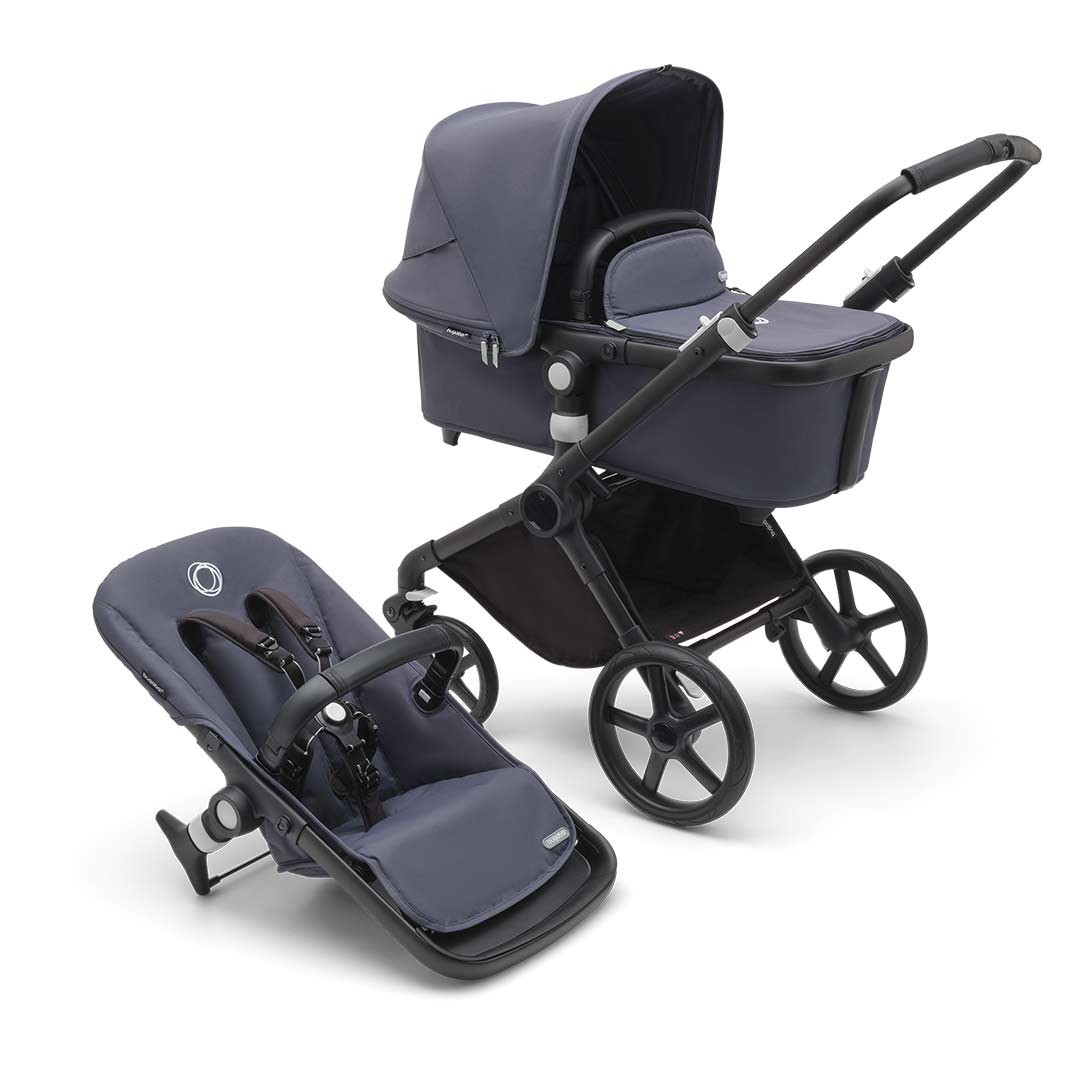 Bugaboo Fox Cub Complete Pushchair + Cloud G Travel System - Stormy Blue-Travel Systems-Stormy Blue-No Base | Natural Baby Shower
