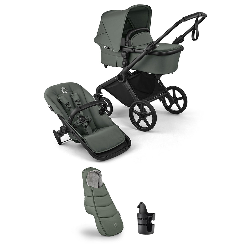 Bugaboo Cub Essential Stroller Bundle-Strollers-Forest Green- | Natural Baby Shower