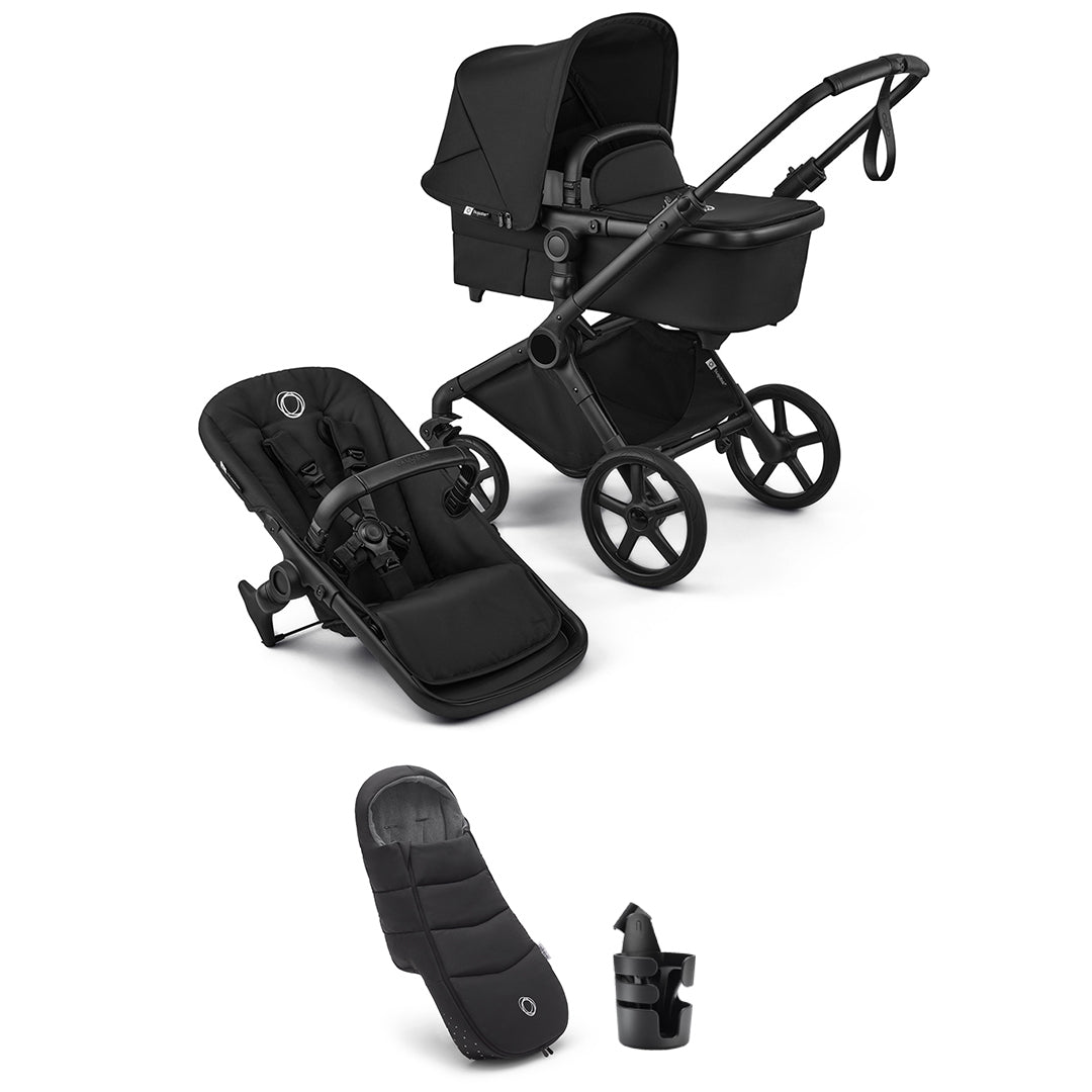 Bugaboo Cub Essential Stroller Bundle-Strollers-Heritage Black- | Natural Baby Shower