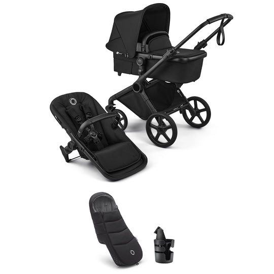 Bugaboo Cub Essential Stroller Bundle-Strollers-Heritage Black- | Natural Baby Shower