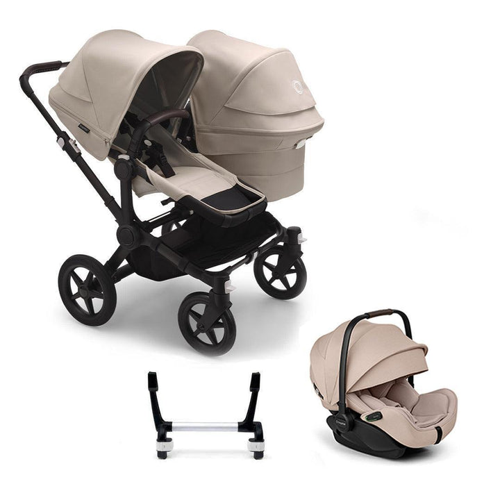 Bugaboo Donkey 5 Duo Complete + Otter Travel System-Travel Systems-Desert Taupe-No Base | Natural Baby Shower