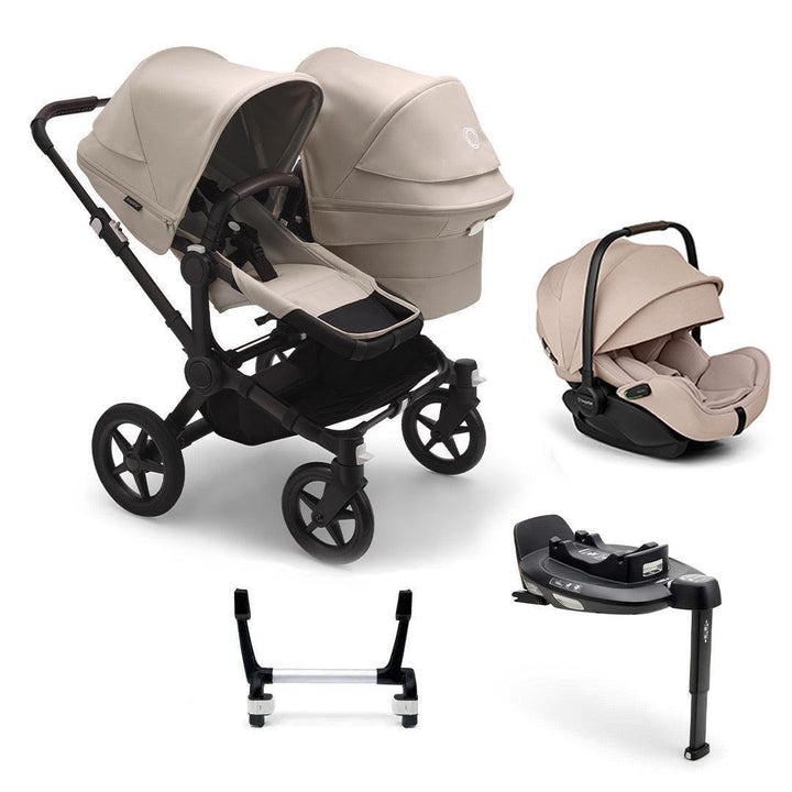 Bugaboo Donkey 5 Duo Complete + Otter Travel System-Travel Systems-Desert Taupe-1x Base | Natural Baby Shower