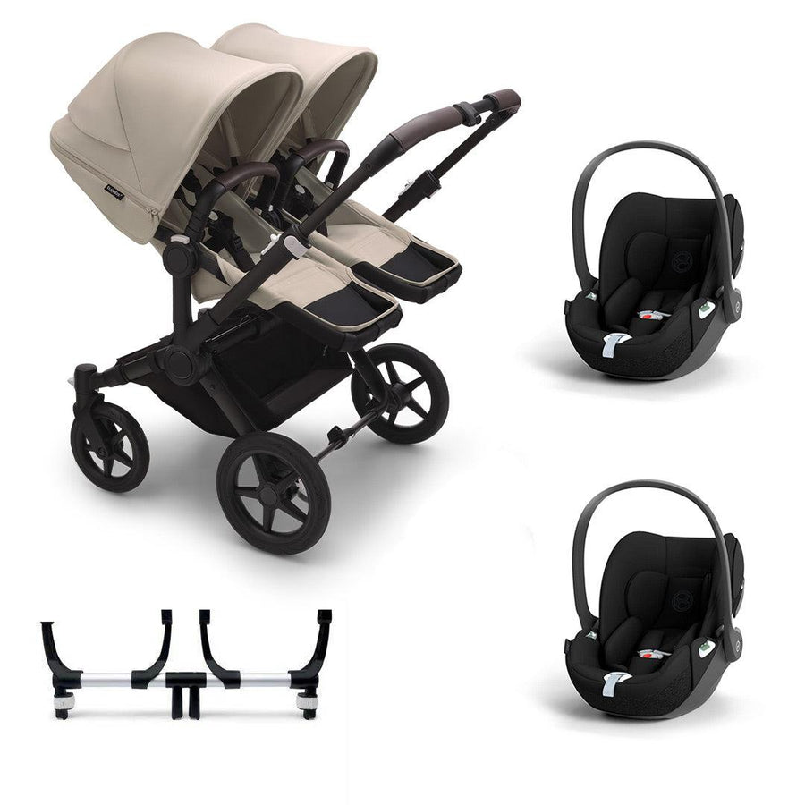 Bugaboo Donkey 5 Complete Twin Pushchair + Cloud T Travel System - Desert Taupe-Travel Systems-No Base- | Natural Baby Shower