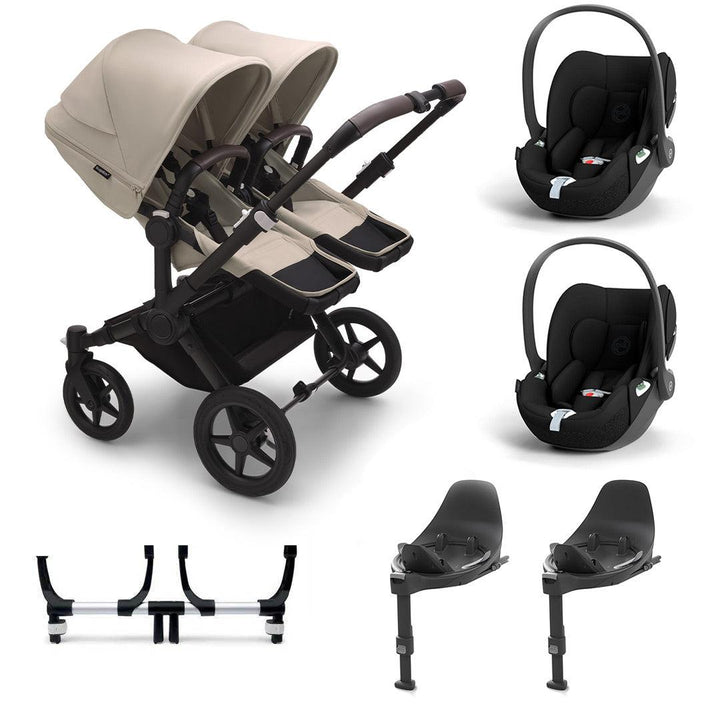 Bugaboo Donkey 5 Complete Twin Pushchair + Cloud T Travel System - Desert Taupe-Travel Systems-No Base- | Natural Baby Shower