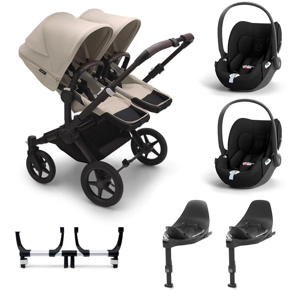 Bugaboo Donkey 5 Complete Twin Pushchair + Cloud T Travel System - Desert Taupe-Travel Systems-No Base- | Natural Baby Shower