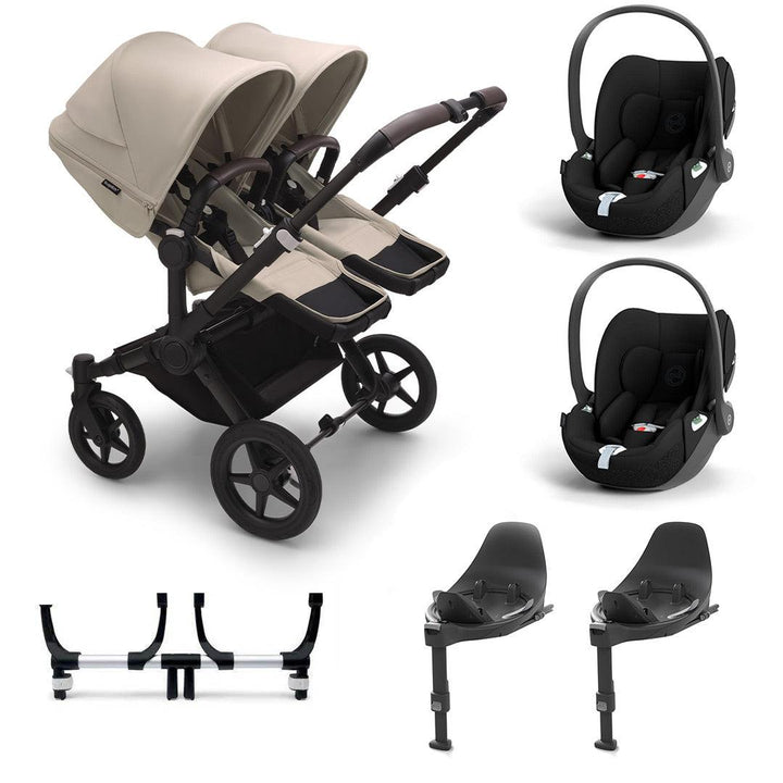 Bugaboo Donkey 5 Complete Twin Pushchair + Cloud T Travel System - Desert Taupe-Travel Systems-2x Base- | Natural Baby Shower