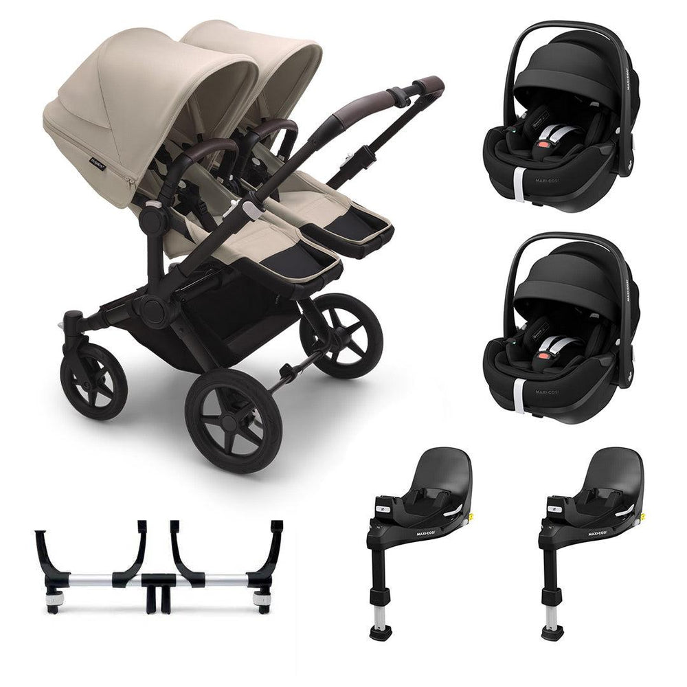 Bugaboo Donkey 5 Complete Twin Pushchair + Pebble 360 Pro Travel System - Desert Taupe-Travel Systems-No Base- | Natural Baby Shower