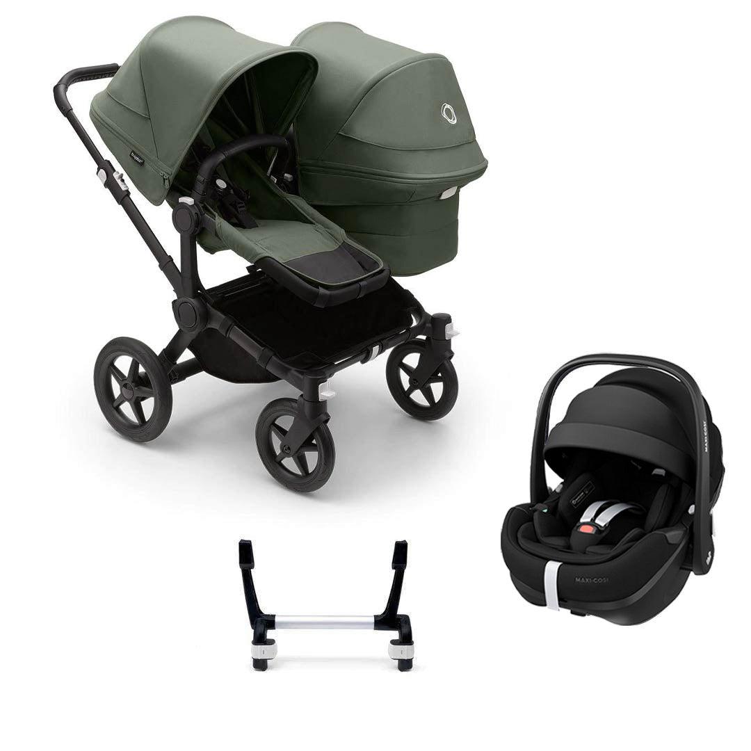 Bugaboo Donkey 5 Duo Pebble 360/360 Pro Travel System - Forest Green-Travel Systems-Pebble 360 Pro Car Seat-No Base | Natural Baby Shower