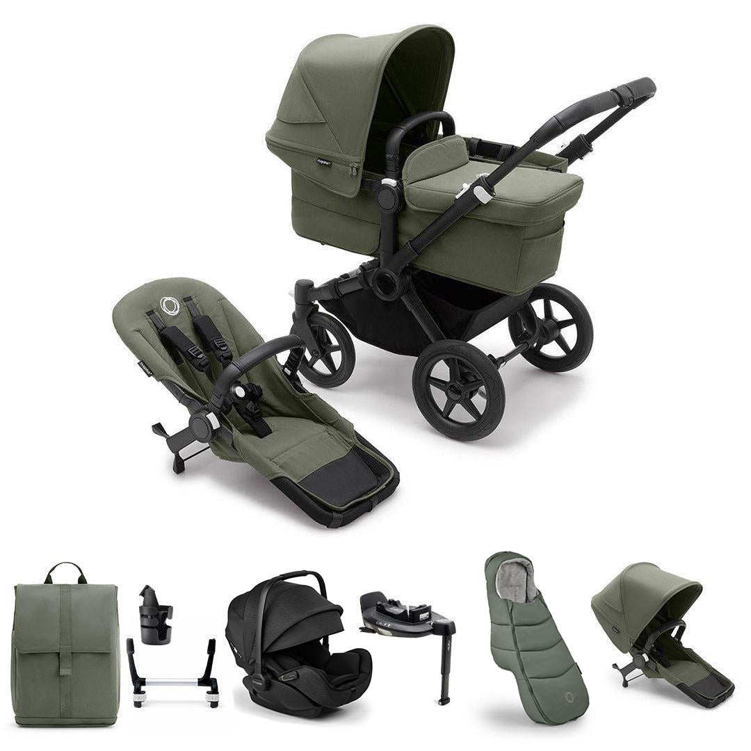 Bugaboo Donkey 5 Duo Ultimate Newborn Bundle-Travel Systems-Forest Green- | Natural Baby Shower