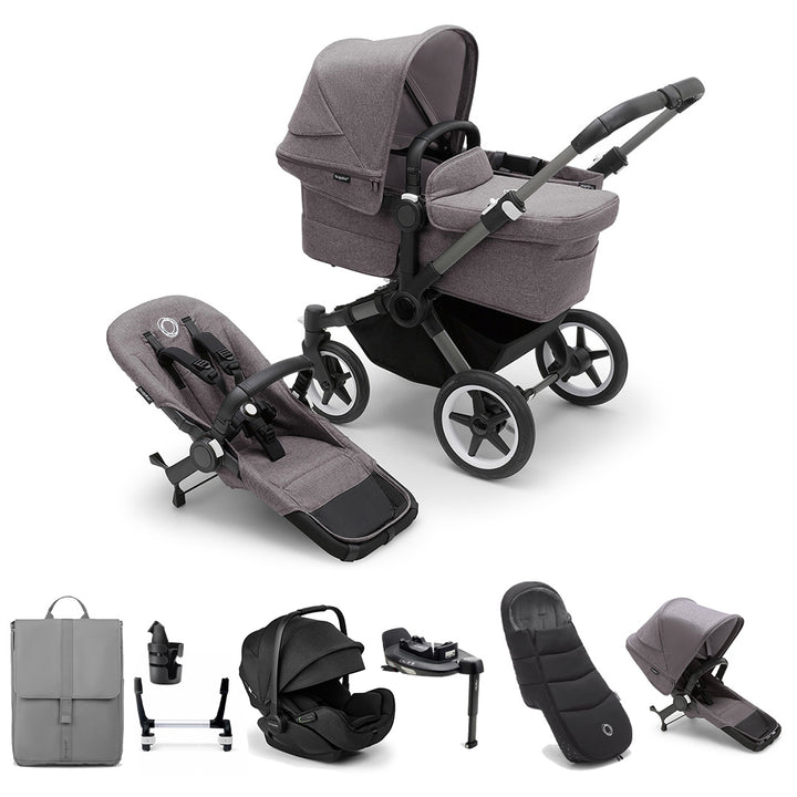 Bugaboo Donkey 5 Duo Ultimate Newborn Bundle-Travel Systems-Desert Taupe- | Natural Baby Shower