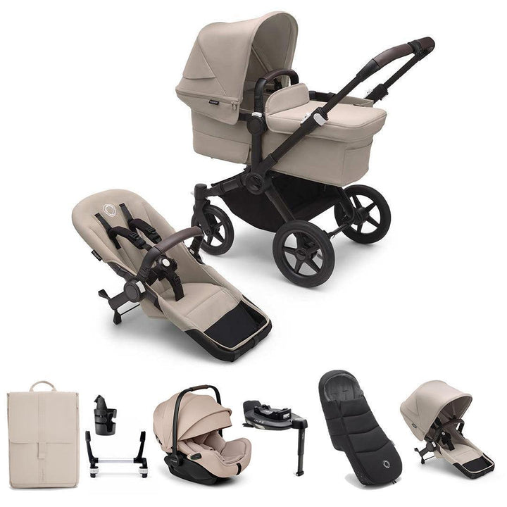 Bugaboo Donkey 5 Duo Ultimate Newborn Bundle-Travel Systems-Desert Taupe- | Natural Baby Shower