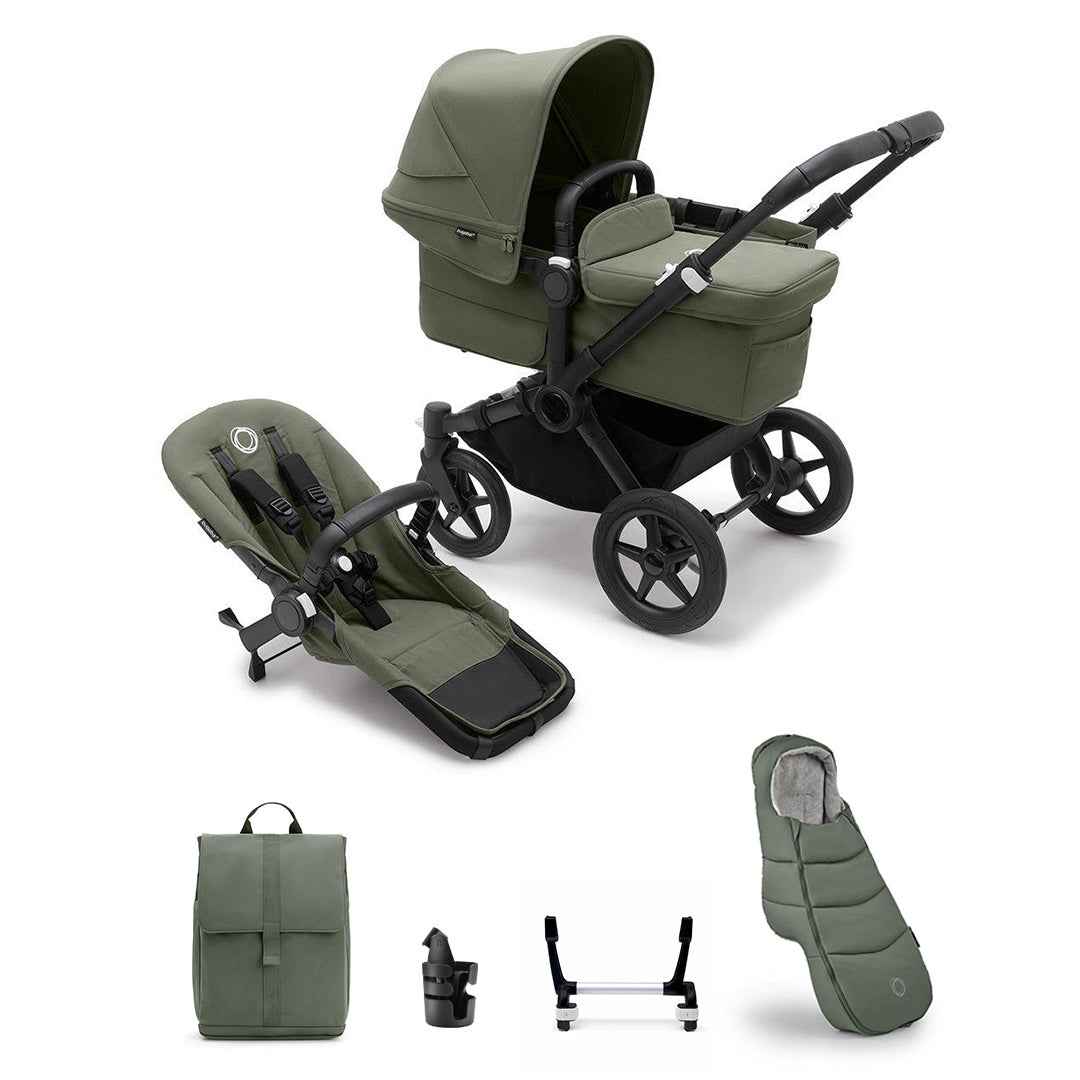 Bugaboo Donkey 5 Mono Essential Stroller Bundle-Travel Systems-Forest Green- | Natural Baby Shower