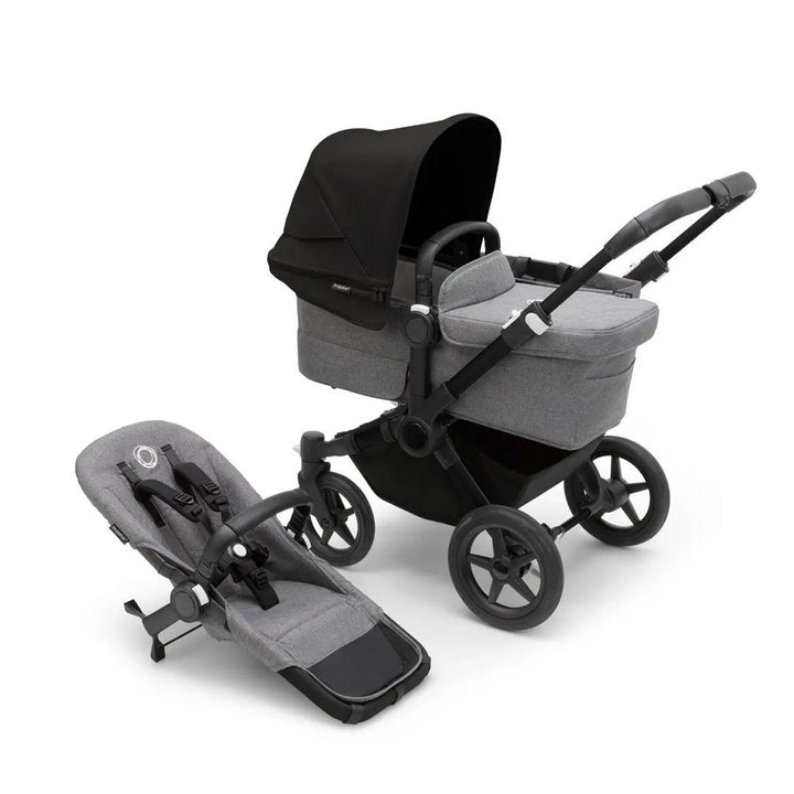 Bugaboo Donkey 5 Pushchair + CabrioFix i-Size Car Seat & Base Travel System - Black/Grey Melange-Travel Systems- | Natural Baby Shower