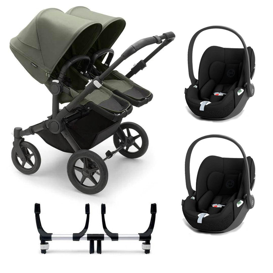 Bugaboo Donkey 5 Twin Cloud T Travel System - Forest Green-Travel Systems-No Base- | Natural Baby Shower