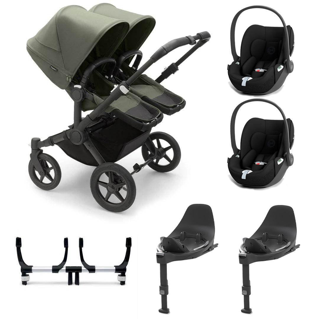 Bugaboo Donkey 5 Twin Cloud T Travel System - Forest Green-Travel Systems-2x Base- | Natural Baby Shower