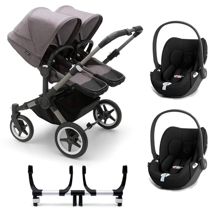 Bugaboo Donkey 5 Twin Cloud T Travel System - Grey Melange-Travel Systems-No Base- | Natural Baby Shower